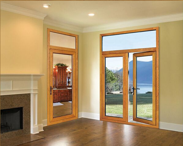 75鋁木復合平開門